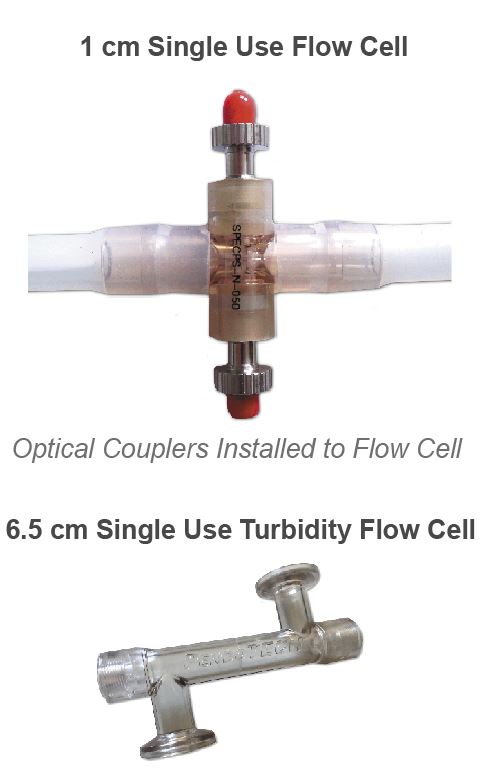 1cm Single Use Flow Cell and 6.5 cm Single Use Turbidity Flow Cell